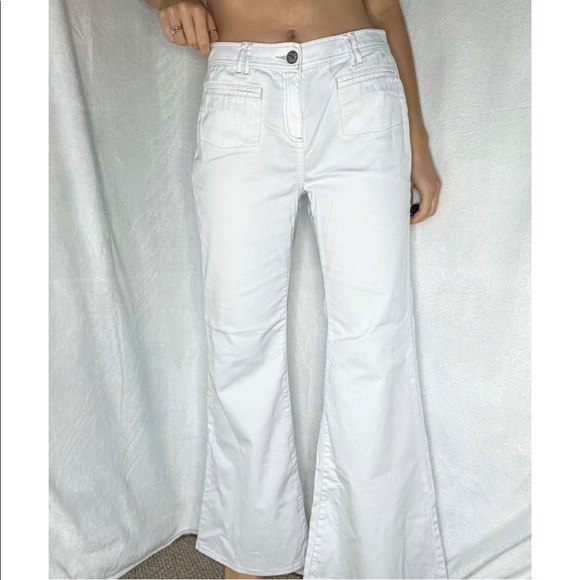 Free People Denim - Free People White Flare Jeans